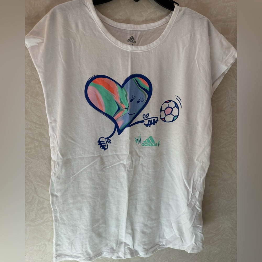 Adidas Kids White Graphic T-Shirt